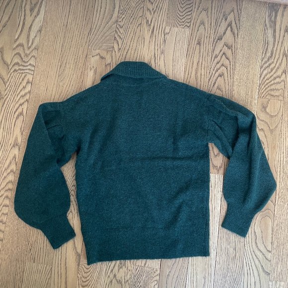 NWT Madewell Vinson Shawl-Collar Sweater, Green, XXS - Picture 3 of 10